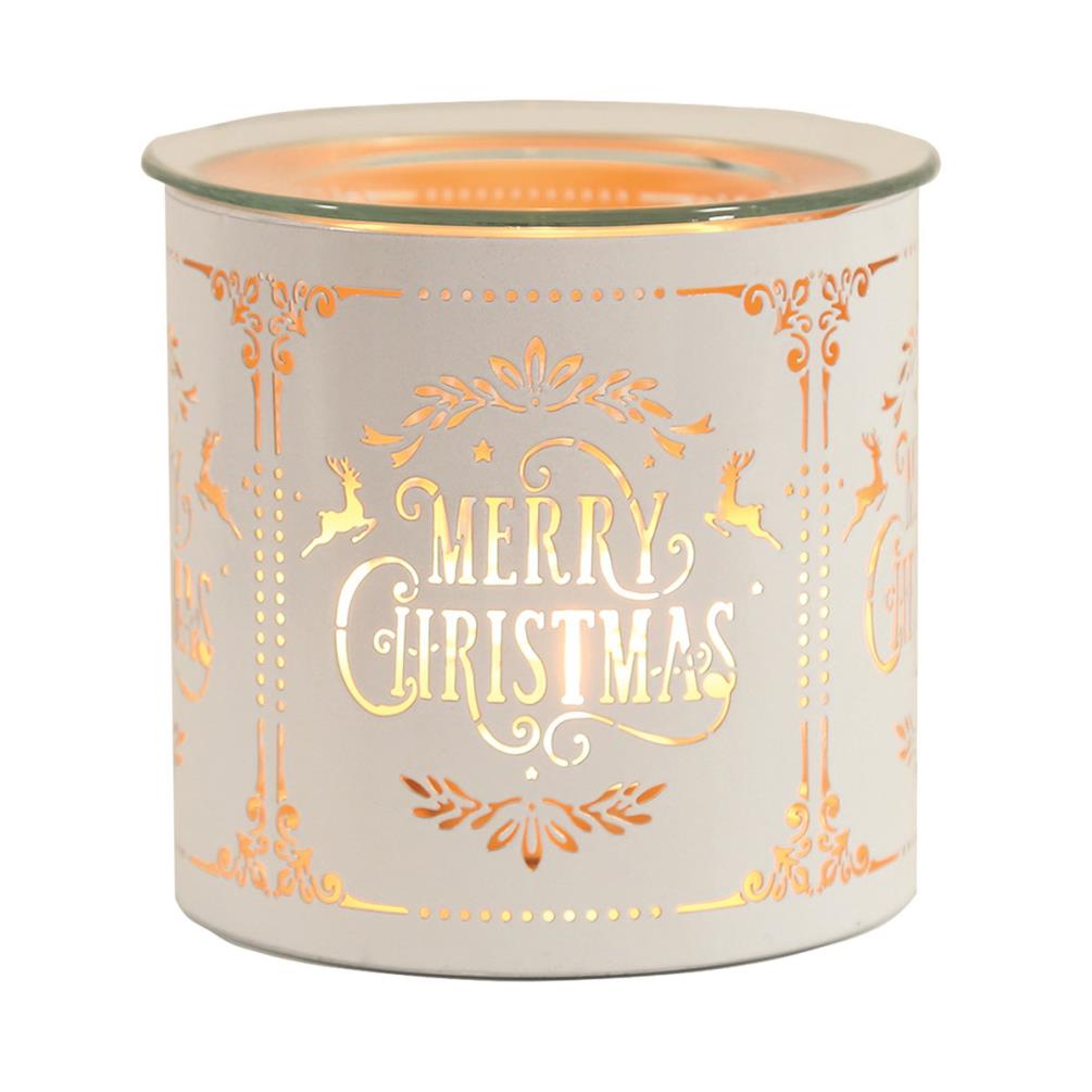 Aroma White Merry Christmas Jar Sleeve & Wax Melt Warmer £6.29
